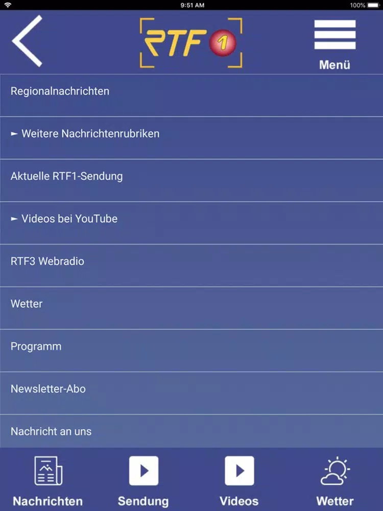 RTF1 Regionalfernsehen iPad  سکرین شاٹس