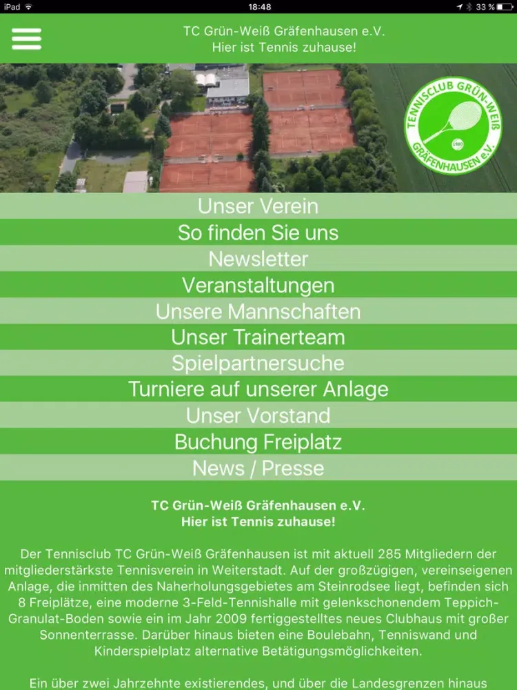 ภาพหน้าจอของ TC Grün-Weiß Gräfenhausen e.V. iPad 