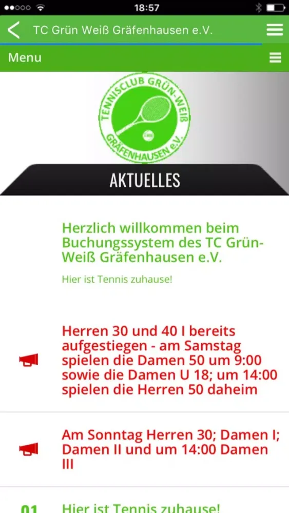 ภาพหน้าจอของ TC Grün-Weiß Gräfenhausen e.V.