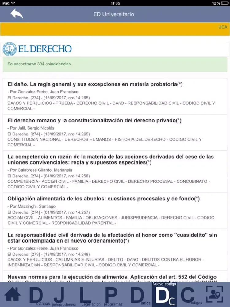 Zrzuty ekranu El Derecho Universitario iPad 