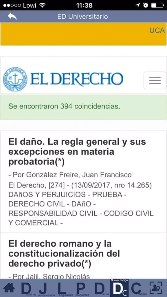 Zrzuty ekranu El Derecho Universitario