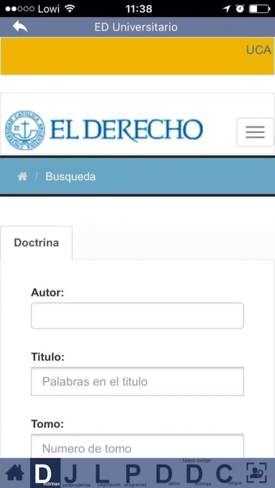 Zrzuty ekranu El Derecho Universitario