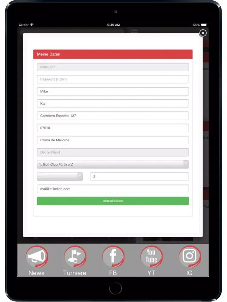 Wir lieben Golf iPad  Screenshots