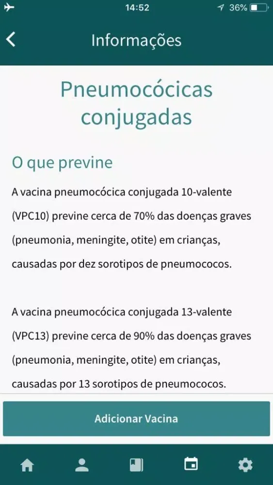 Ảnh chụp màn hình của Minhas Vacinas