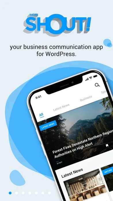 Capturas de tela do mobiSHOUT! for WordPress