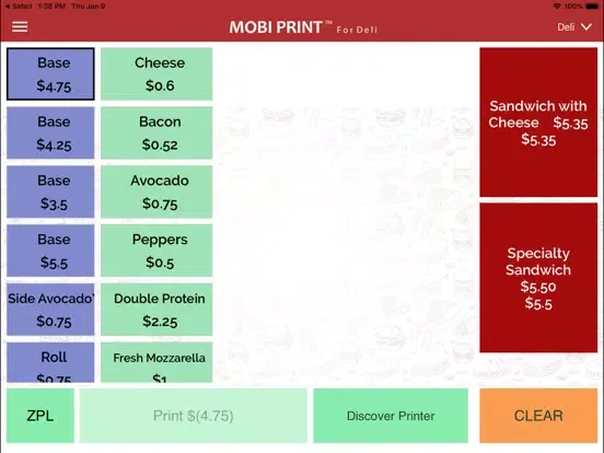 ภาพหน้าจอของ MobiPrint-Deli iPad 