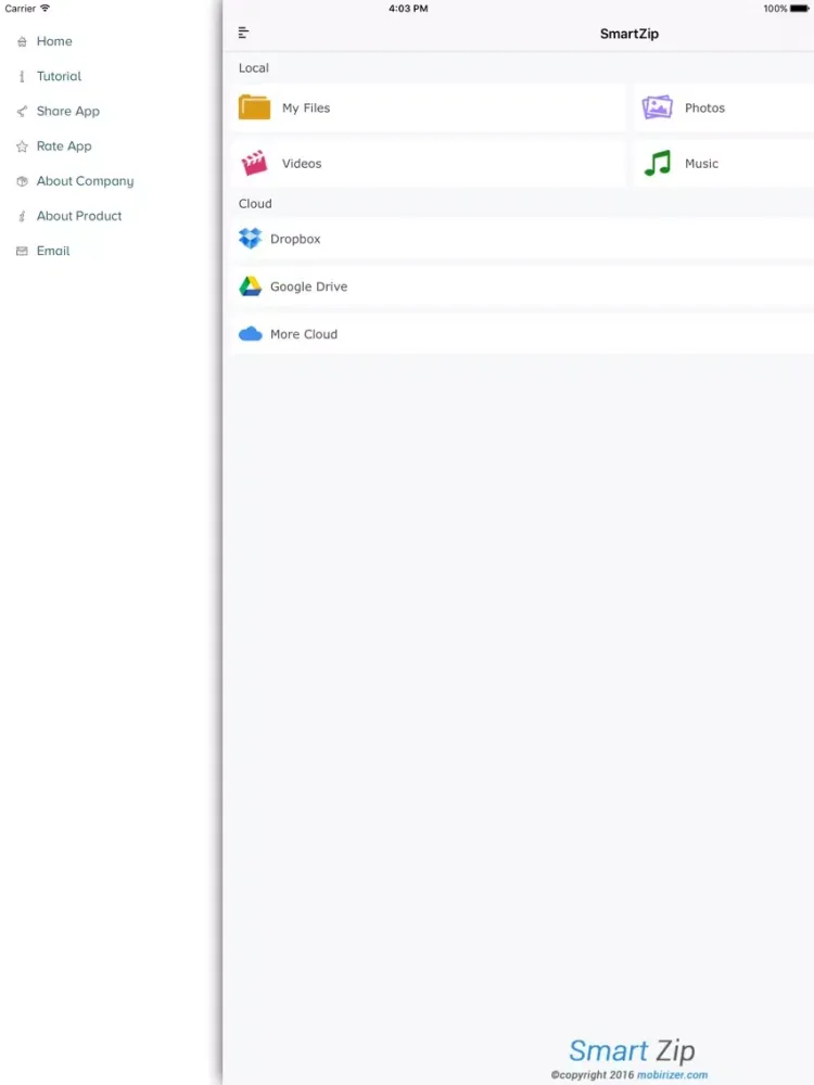 SmartZip iPad  스크린샷