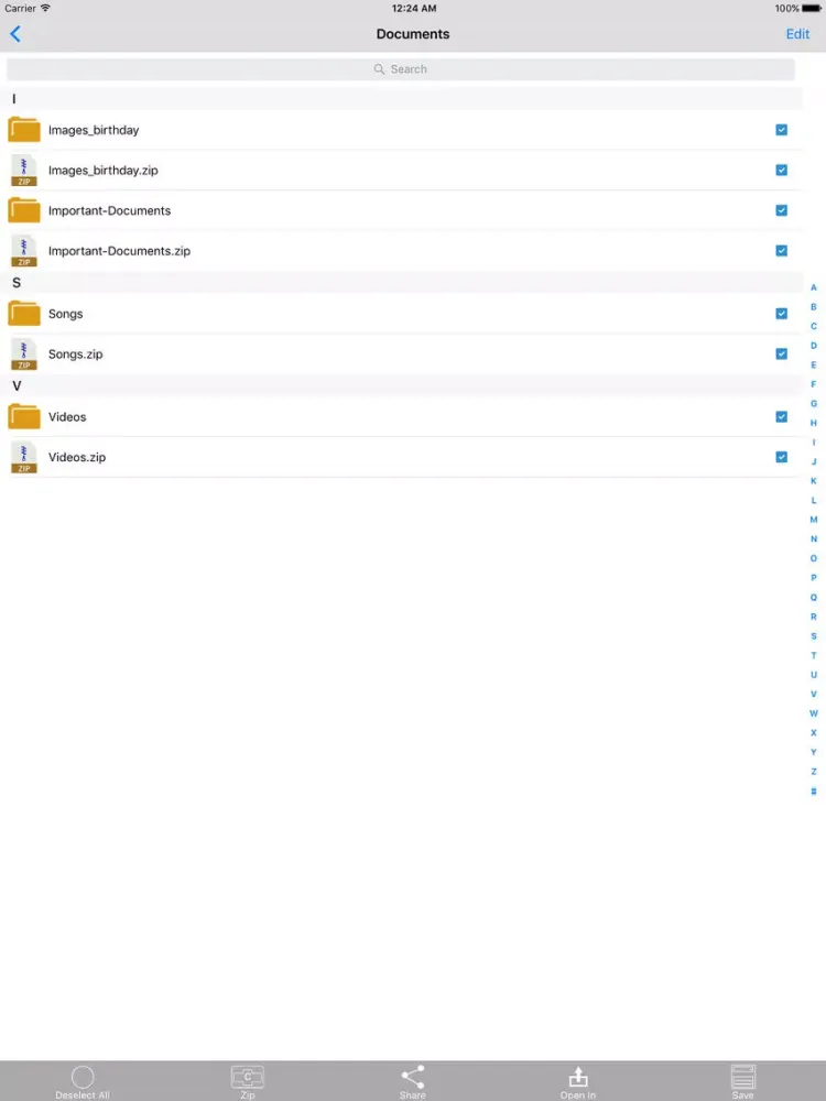 SmartZip iPad  스크린샷
