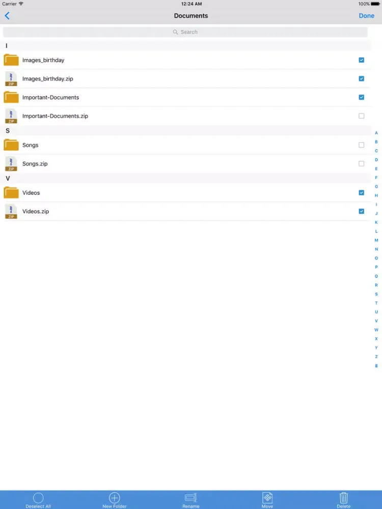 SmartZip iPad  스크린샷