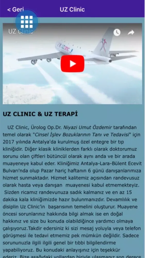 Tangkapan skrin UZ Clinic