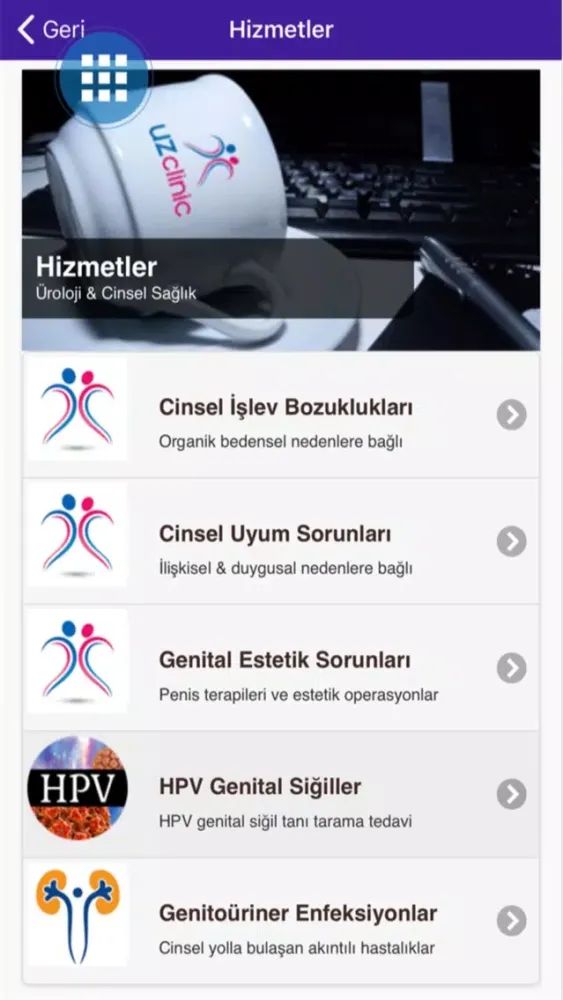 Tangkapan skrin UZ Clinic
