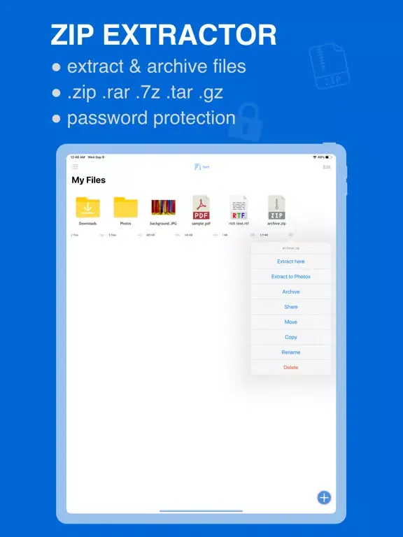 File Manager: PDF Word Zip RAR iPad  Screenshots