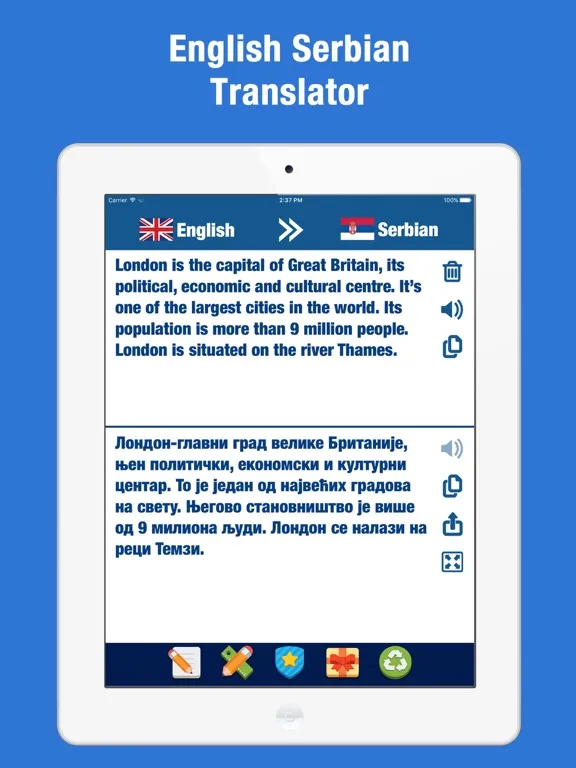 Tangkapan layar Serbian English Translation and Dictionary iPad 