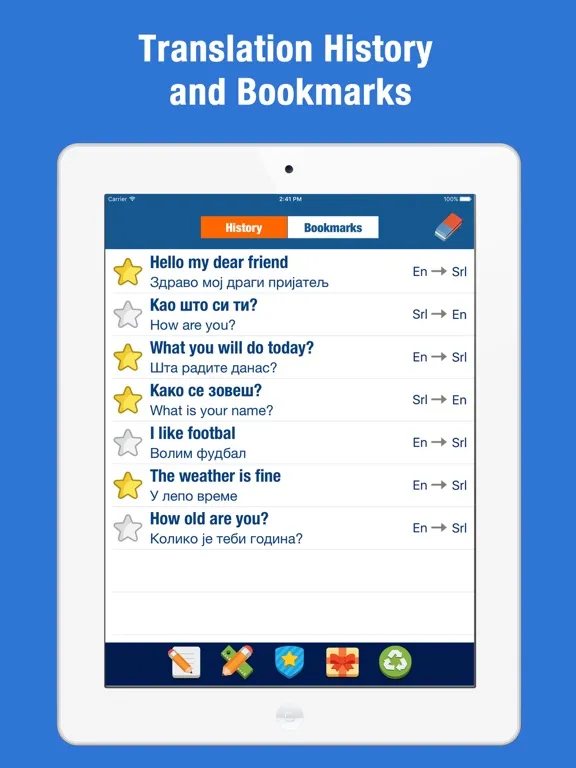 Tangkapan layar Serbian English Translation and Dictionary iPad 