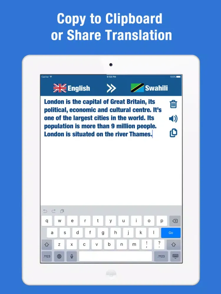 Capturas de tela do Swahili English Translator - Kiswahili / Kenya iPad 
