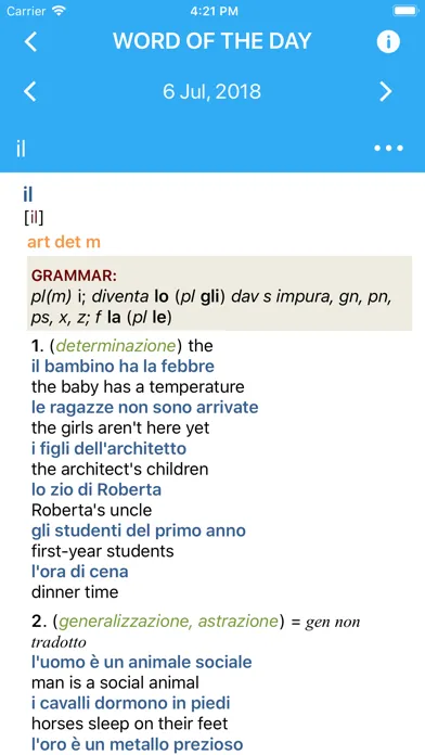 Capturas de pantalla de Collins Italian Dictionary