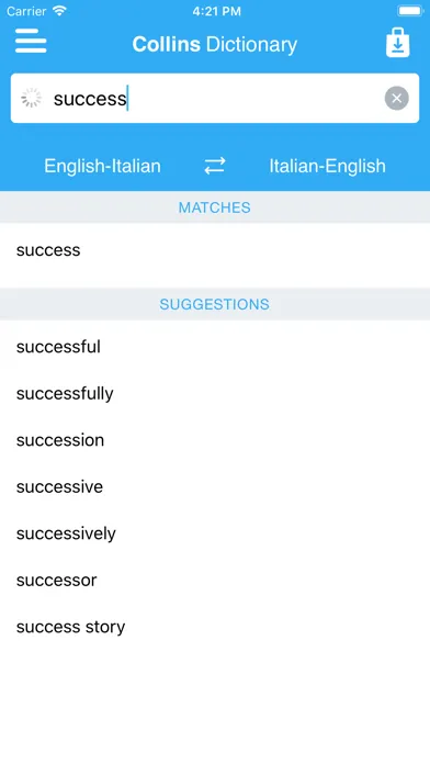 Capturas de pantalla de Collins Italian Dictionary