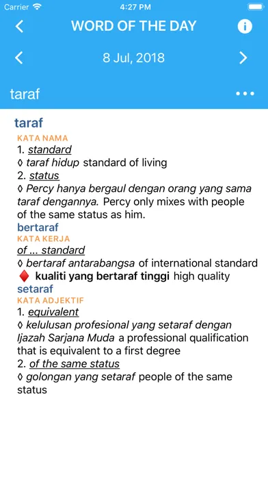 Screenshot di Collins Malay Dictionary