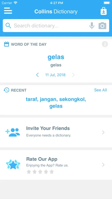 Screenshot di Collins Malay Dictionary