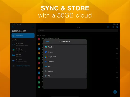 Tangkapan layar OfficeSuite docs & PDF editor iPad 