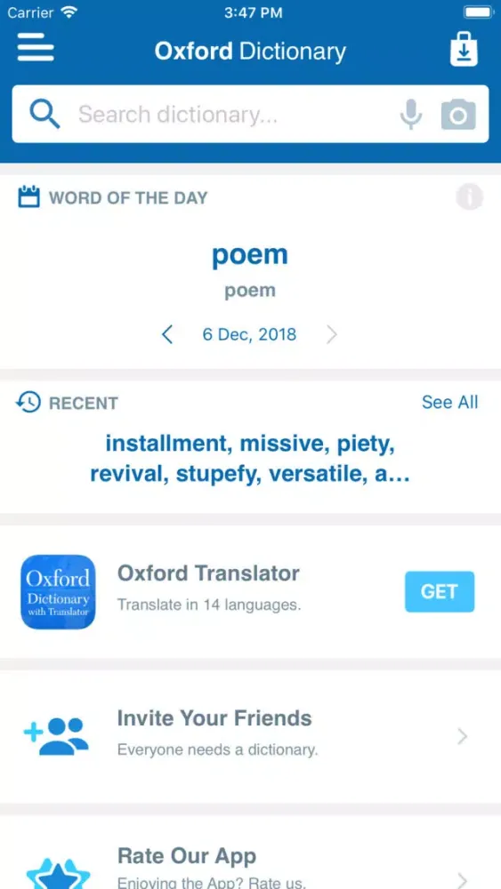 Oxford Concise American Thes. Ekran Görüntüleri