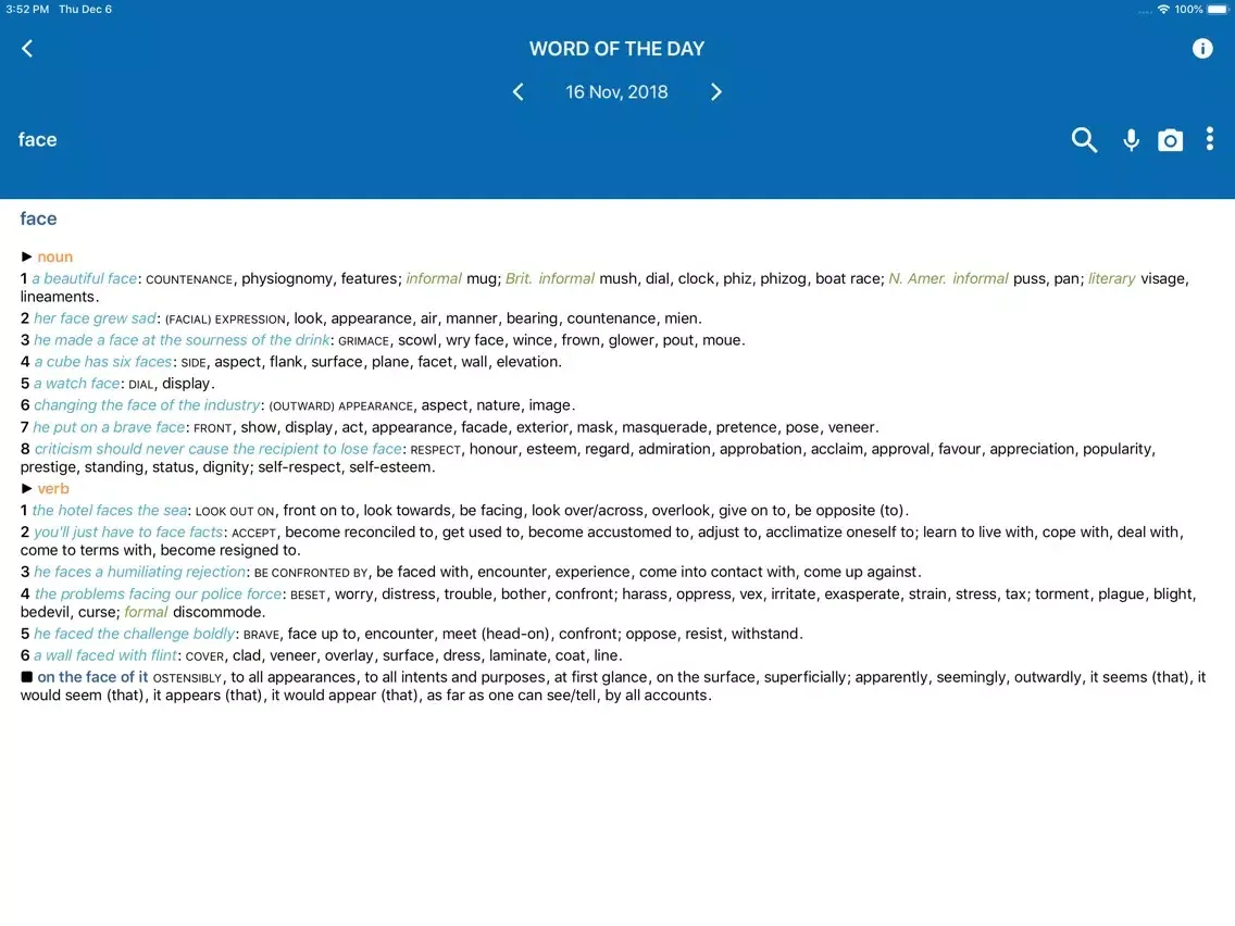 Captures d'écran de Concise Oxford Dict. & Thes. iPad 