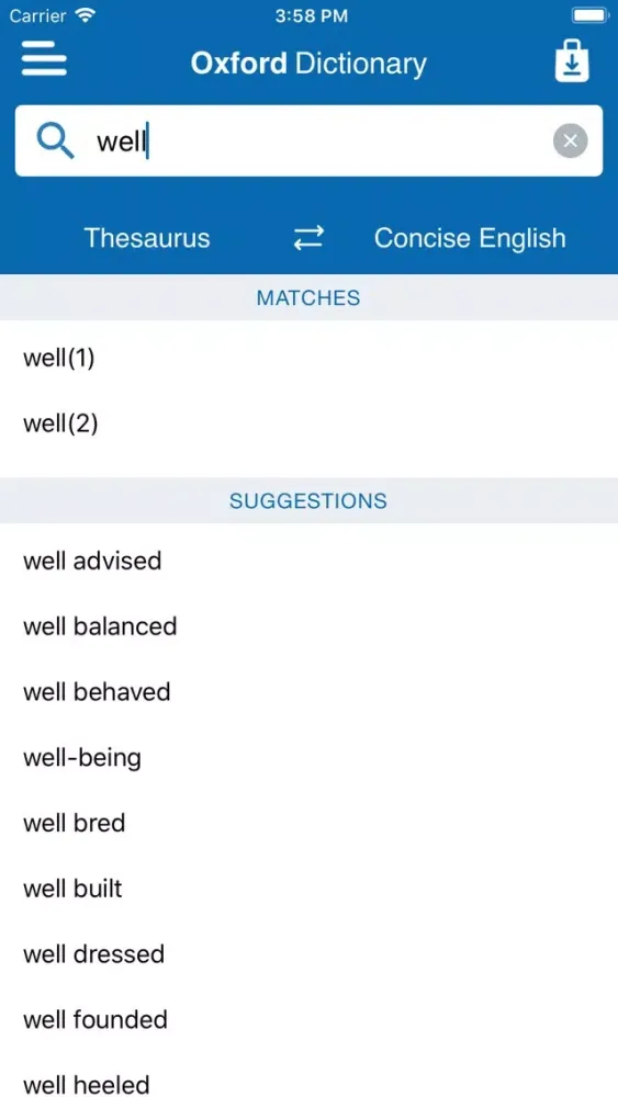Captures d'écran de Concise Oxford Dict. & Thes.