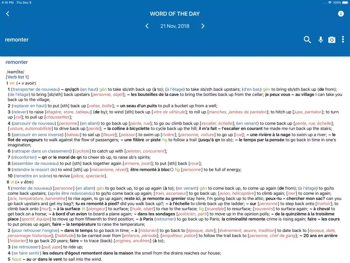 Conc. Oxford French Dictionary iPad 应用截图