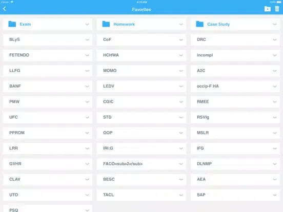 Tangkapan skrin Medical Acronyms and Symbols iPad 
