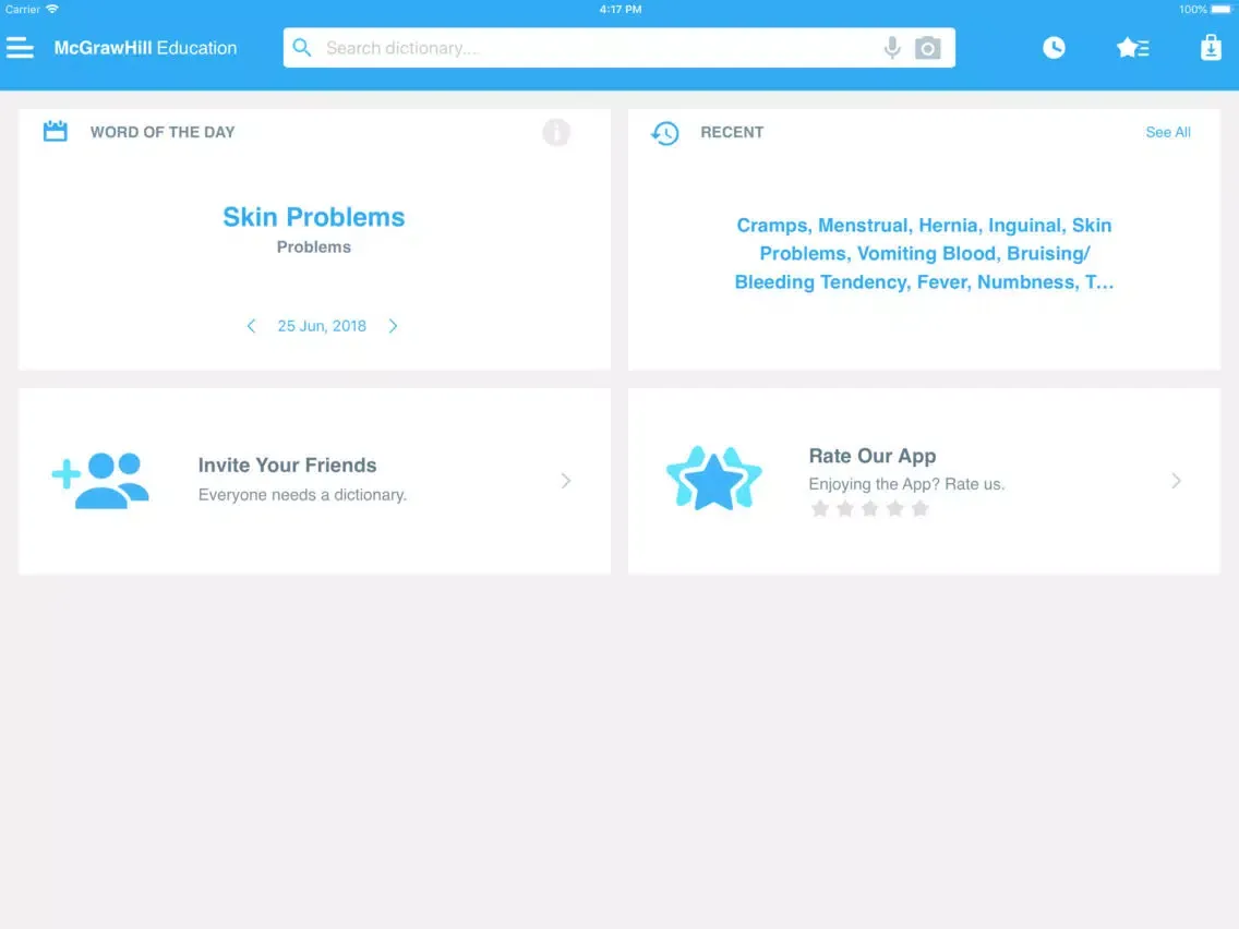 Tangkapan skrin Common Symptom Guide iPad 