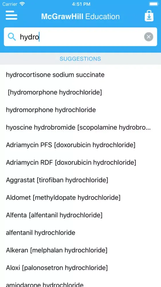 Captures d'écran de I.V. Drug Handbook