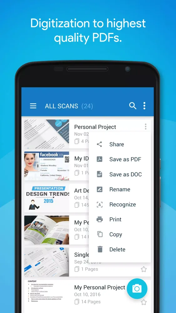 Capturas de tela do Quick PDF Scanner PRO
