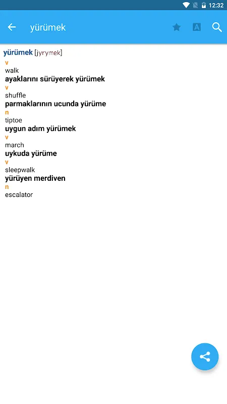 Captures d'écran de Collins Turkish Dictionary