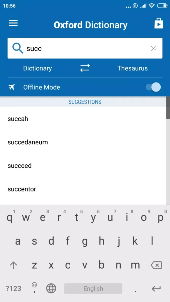 Oxford English Dict.&Thesaurus स्क्रीनशॉट