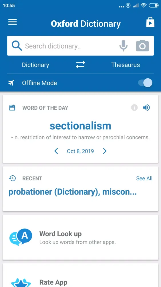Oxford English Dict.&Thesaurus स्क्रीनशॉट