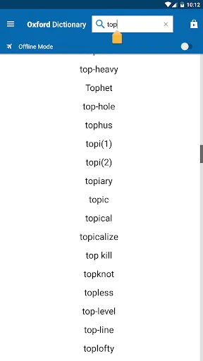 Concise Oxford Thesaurus स्क्रीनशॉट