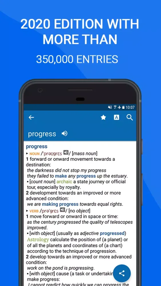 Screenshot di Oxford Dictionary of English