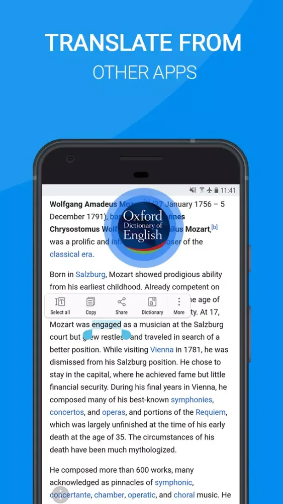 Screenshot di Oxford Dictionary of English