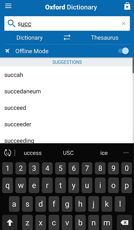 Oxford Dictionary of English & Concise Thesaurus Screenshots