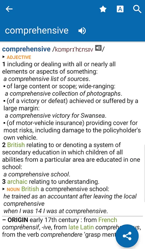 Oxford Dictionary of English & Concise Thesaurus Screenshots