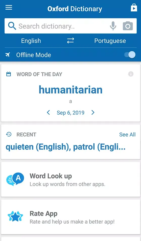Oxford Portuguese Dictionary Ekran Görüntüleri