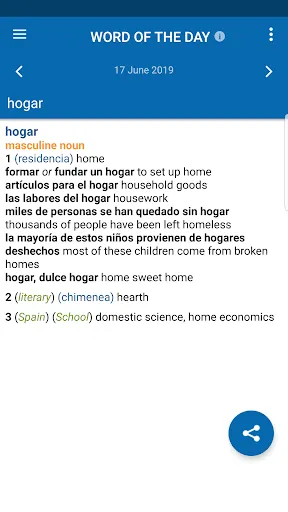Tangkapan layar Oxford Spanish Dictionary