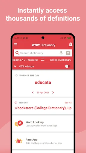 Webster's English & Thesaurus Screenshots