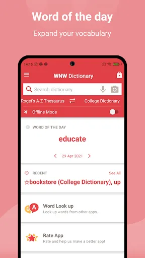 Webster's English & Thesaurus Screenshots