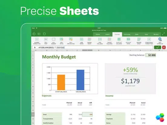 Capturas de tela do OfficeSuite for AirWatch iPad 
