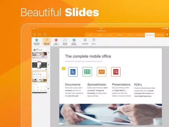 Capturas de tela do OfficeSuite for AirWatch iPad 