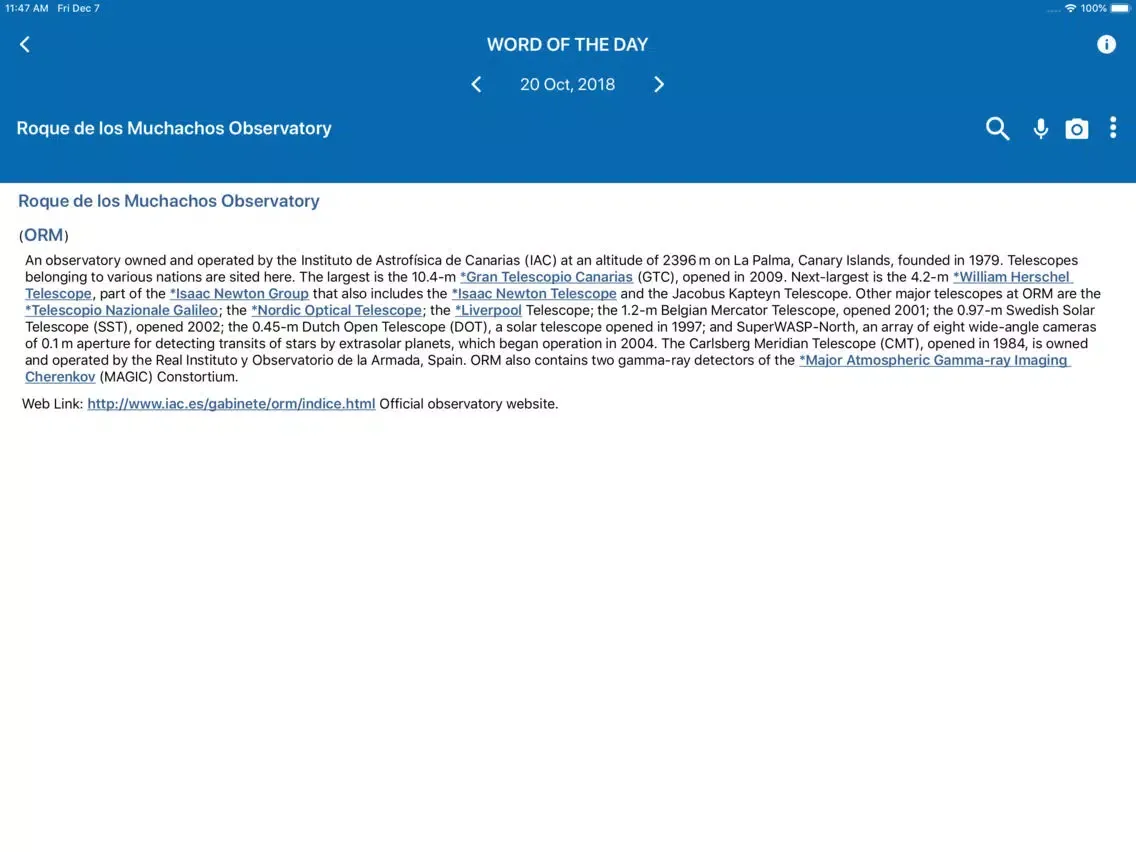 Captures d'écran de Oxford Dictionary of Astronomy iPad 