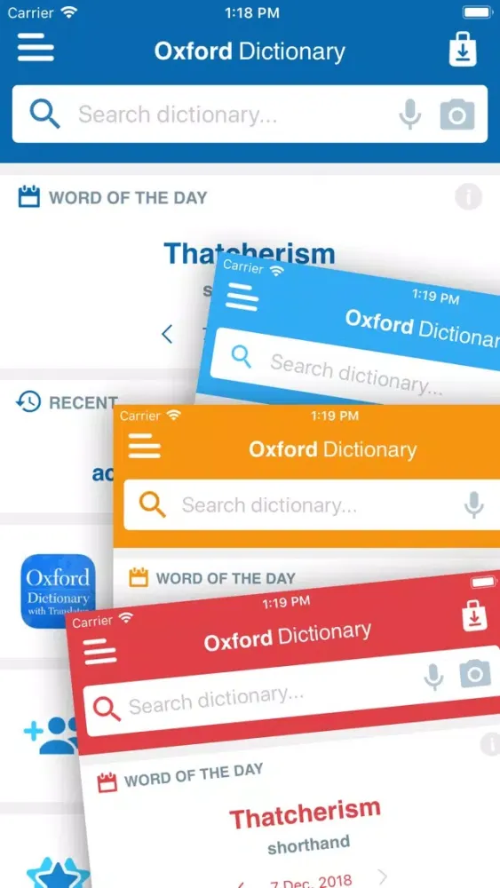 Capturas de tela do Oxford Dictionary of Economics
