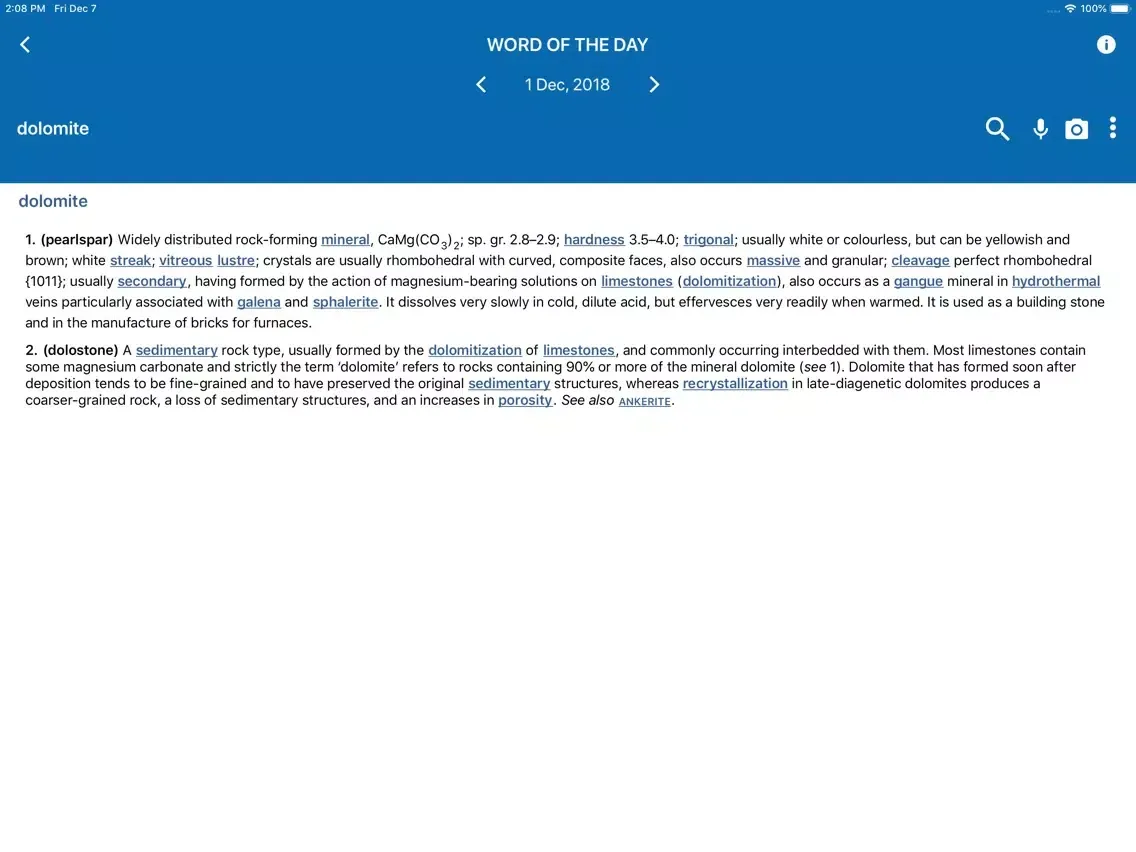 Captures d'écran de Oxford Dictionary of Geology iPad 