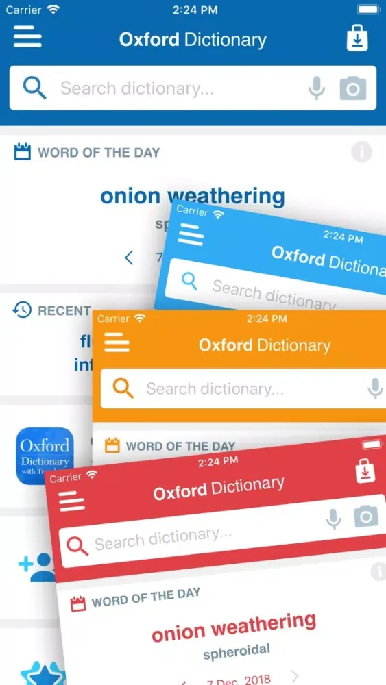 Captures d'écran de Oxford Dictionary of Geology